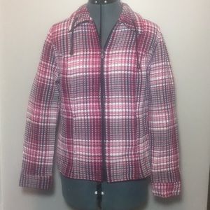 Christopher & Banks pink and plaid jacket